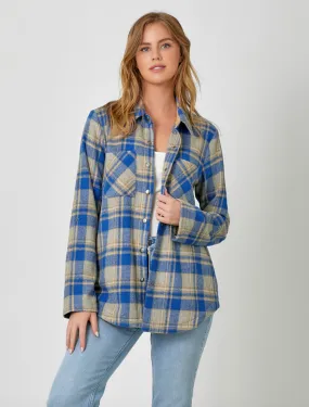 Myst Plaid Shacket-Blue