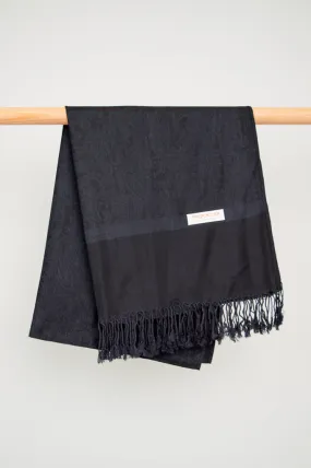 Pashmina Scarf, Black Paisley