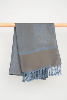 Pashmina Scarf, Charcoal Paisley