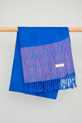 Pashmina Scarf, Cobalt Paisley