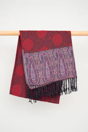 Pashmina Scarf, Crimson Paisley