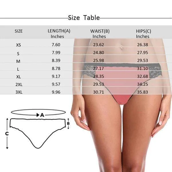 Personalized Face Womens Panties Custom Horny Sexy Underwear Women's Lace Panty Gift For Her