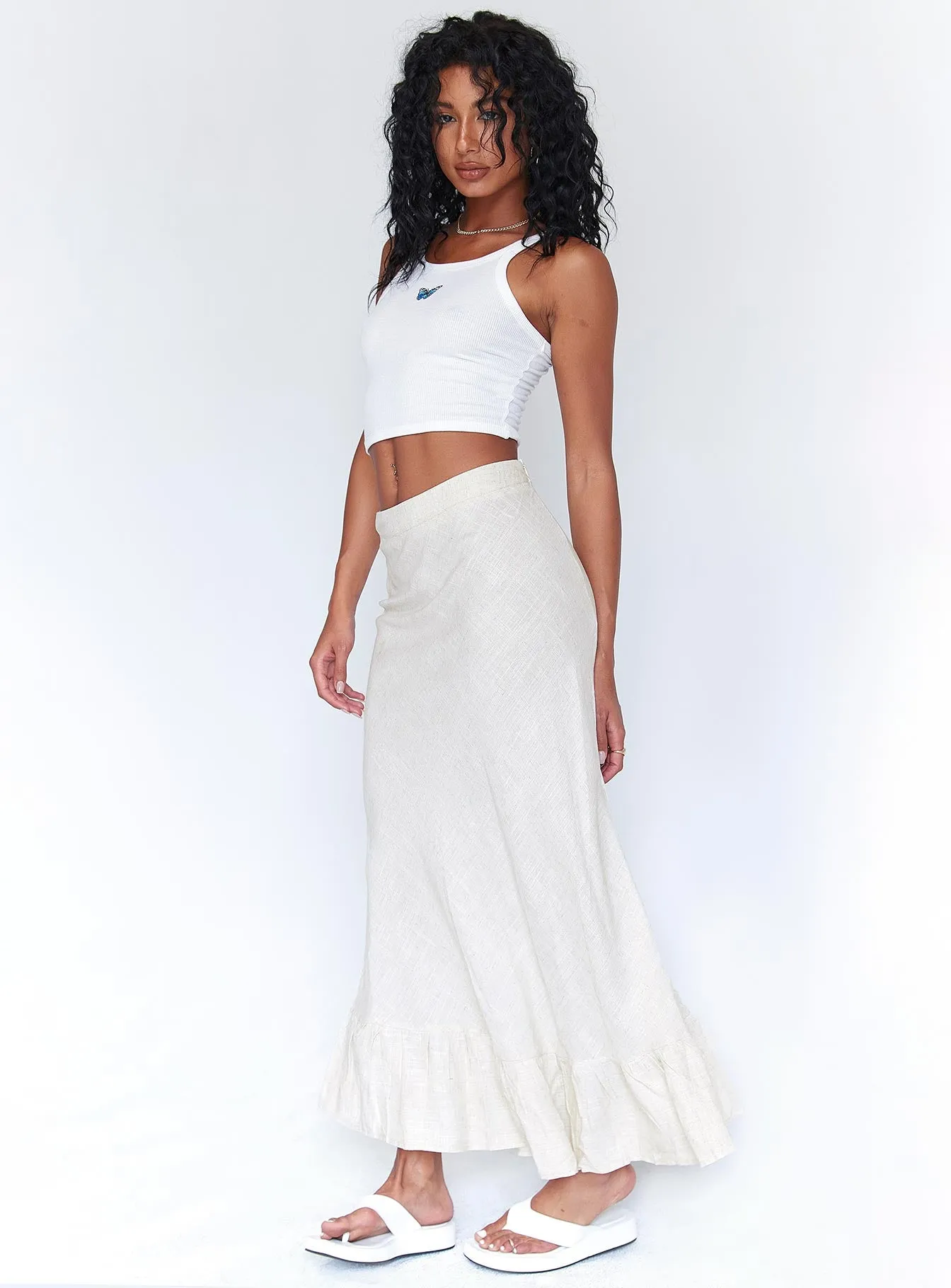 Sally Midi Skirt Beige