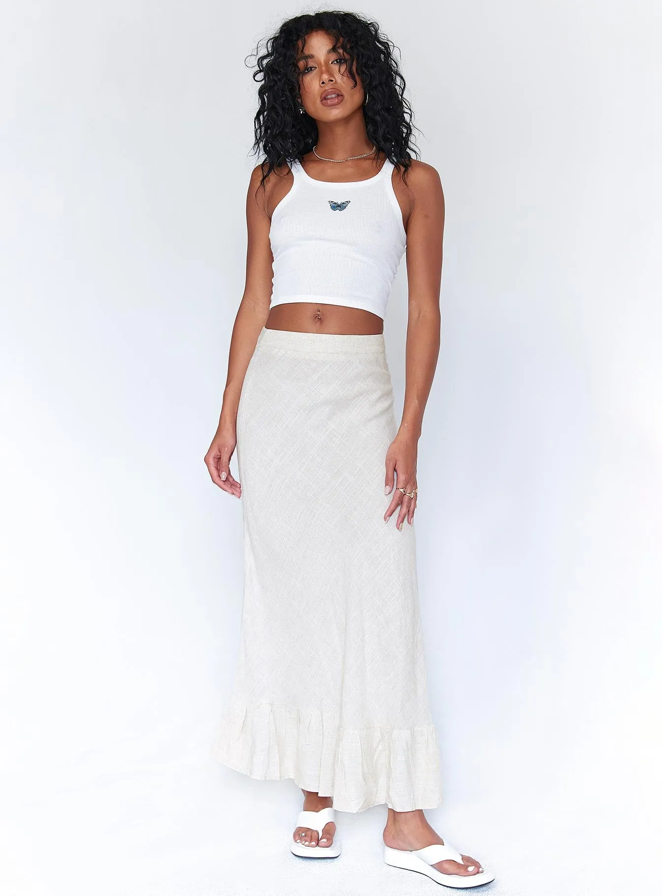 Sally Midi Skirt Beige