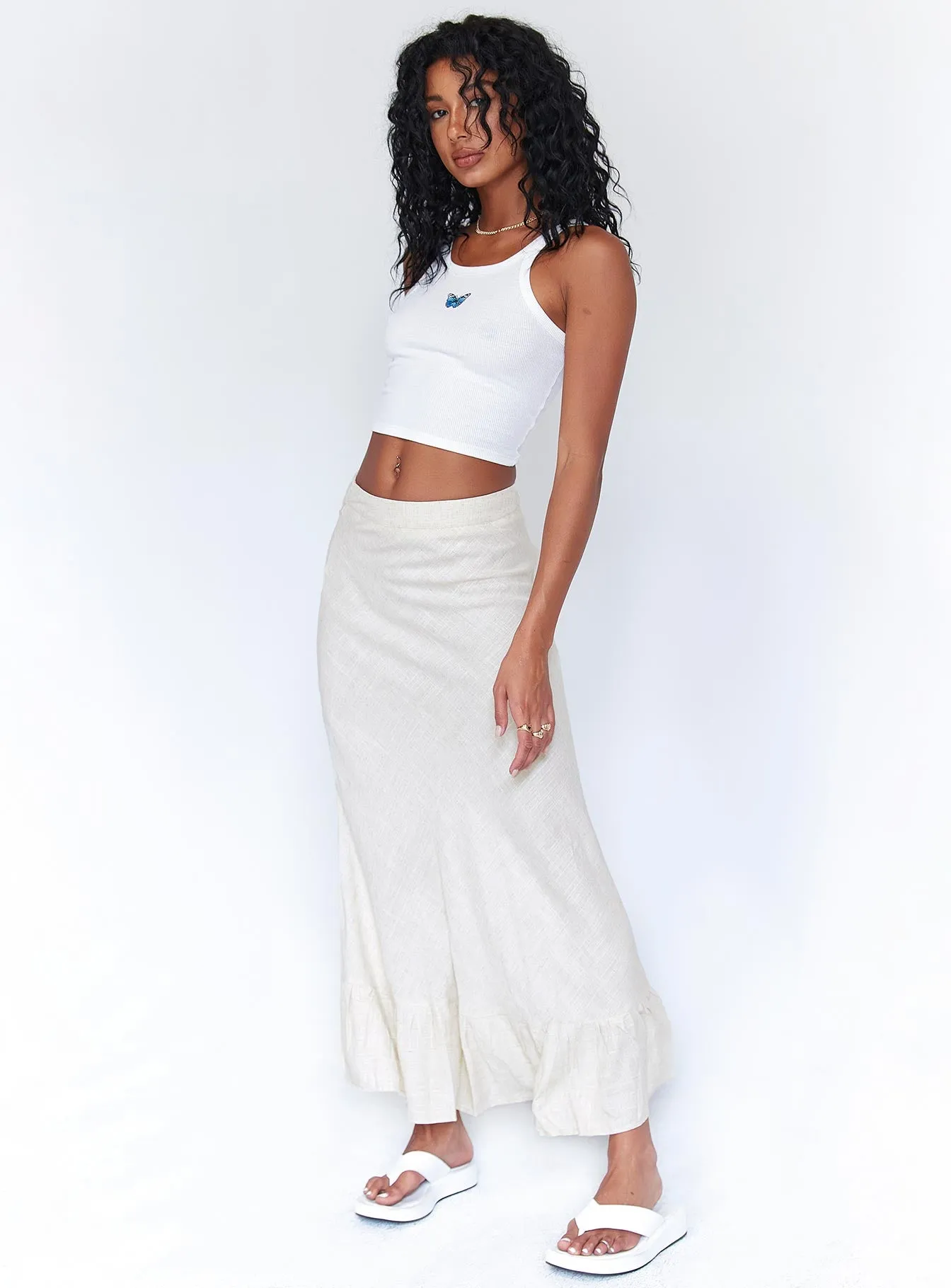 Sally Midi Skirt Beige