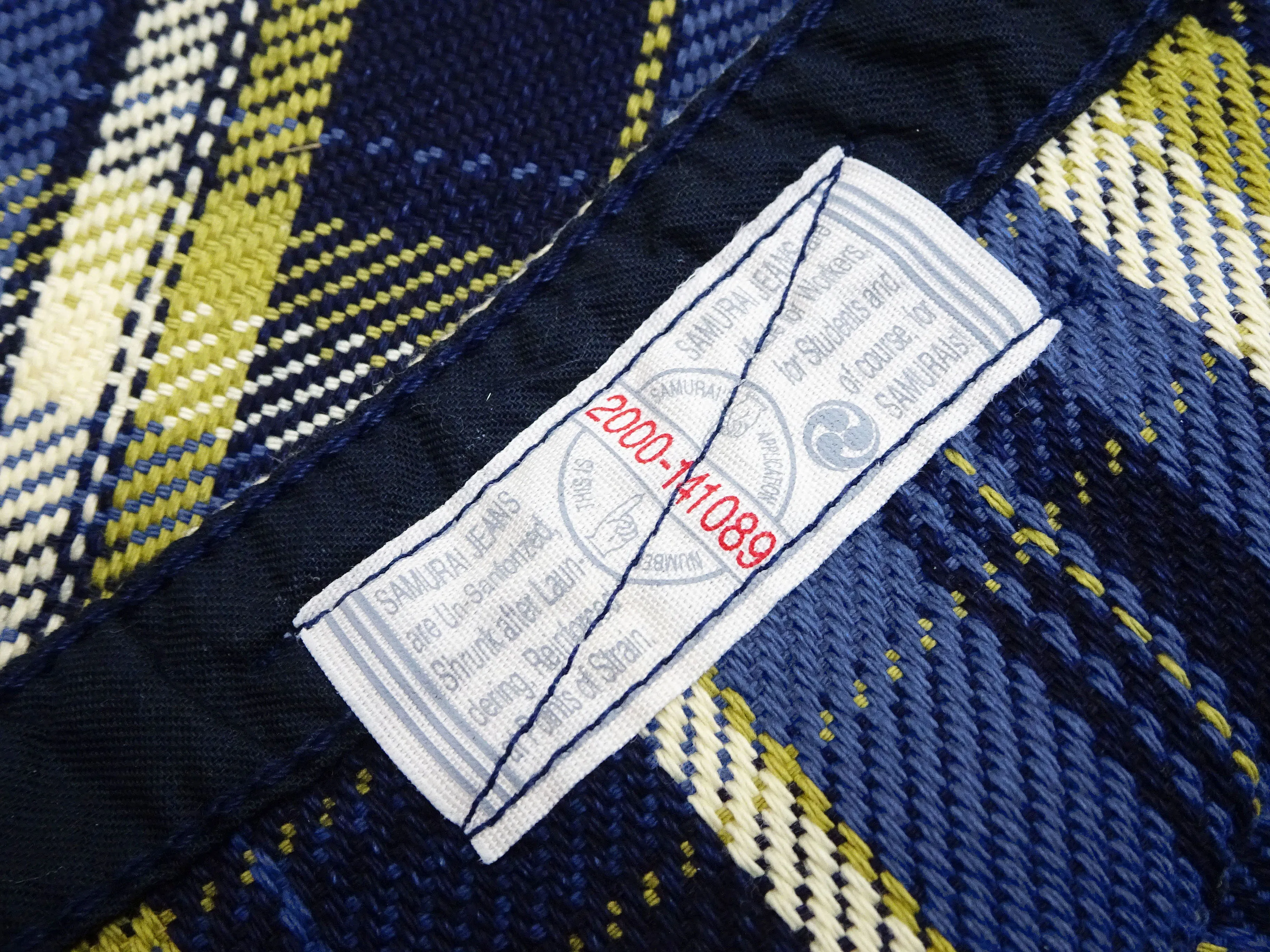 Samurai Jeans Indigo Plaid Flannel Shirt Men's Heavyweight Long Sleeve Button Up Work Shirt SIN23-01 Indigo/Blue Plaid