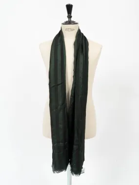 SS18 Green Striped Wool Scarf