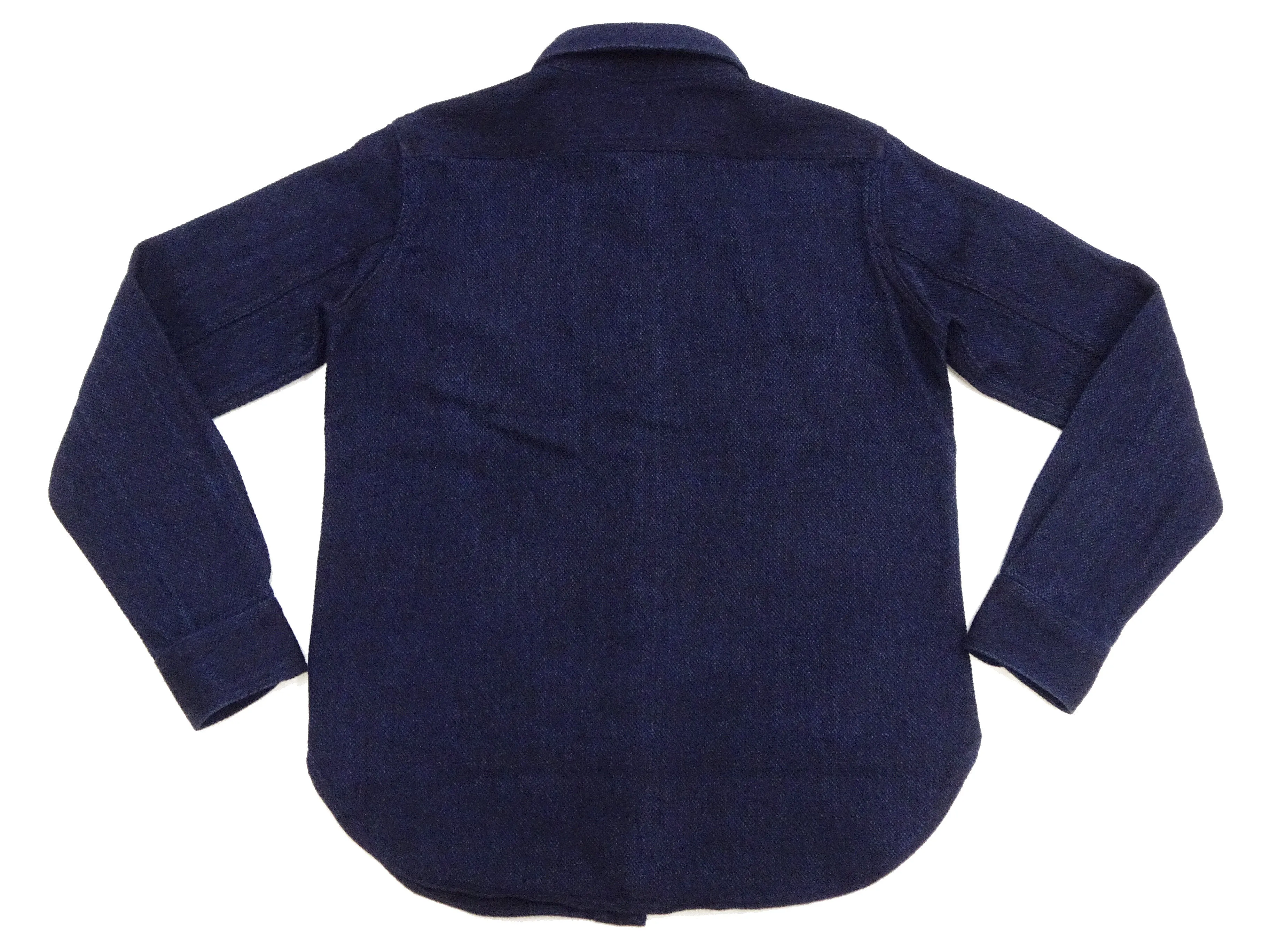 Studio D'artisan Indigo Sashiko Shirt SDA Men's Casual Long Sleeve Sashiko Dobby Button Up Work Shirt 5713 Dark-Indigo