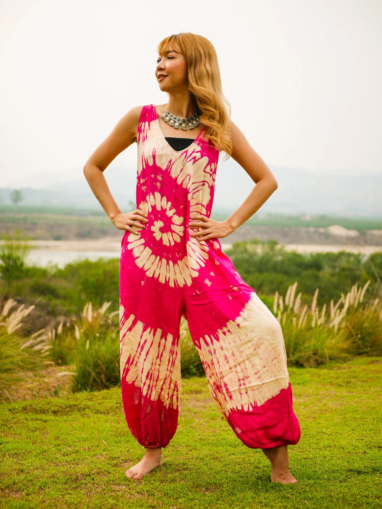 Sunkissed Gypsy Racerback Dungarees Jumpsuit Romper