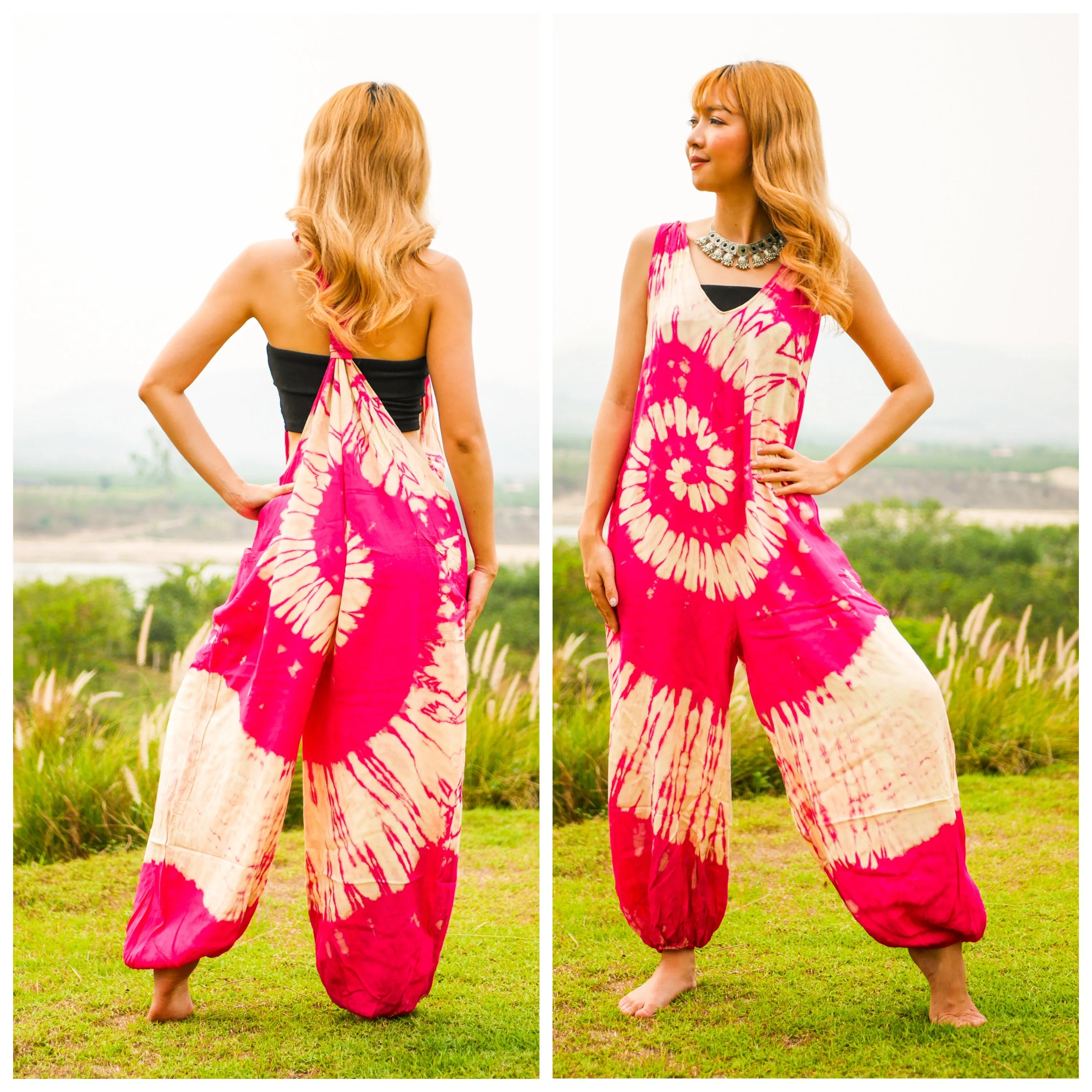 Sunkissed Gypsy Racerback Dungarees Jumpsuit Romper