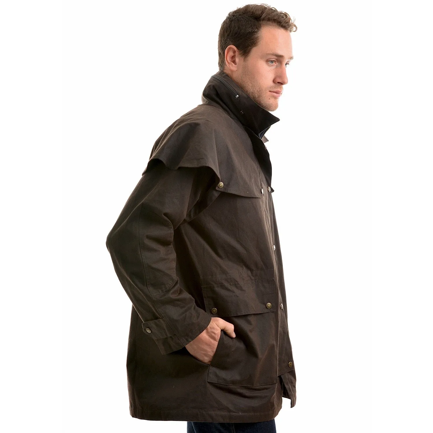 Thomas Cook Men's High Country Professional Oilskin Short Coat Rustic Mulch