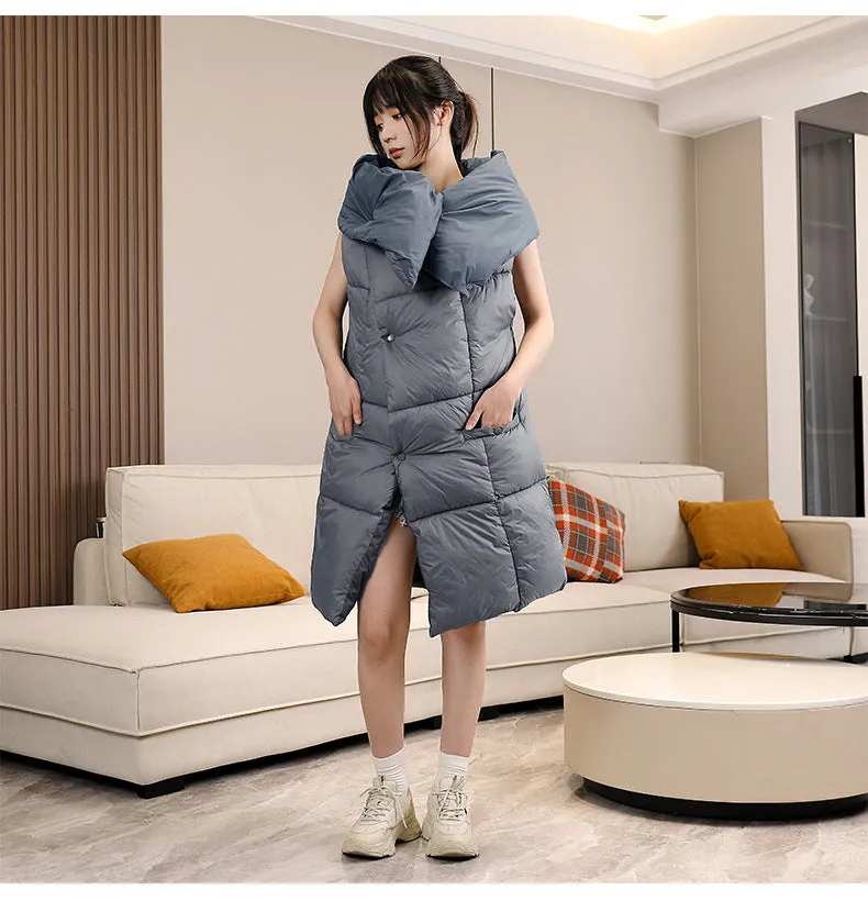 Two-in-One Grey Heated Blanket