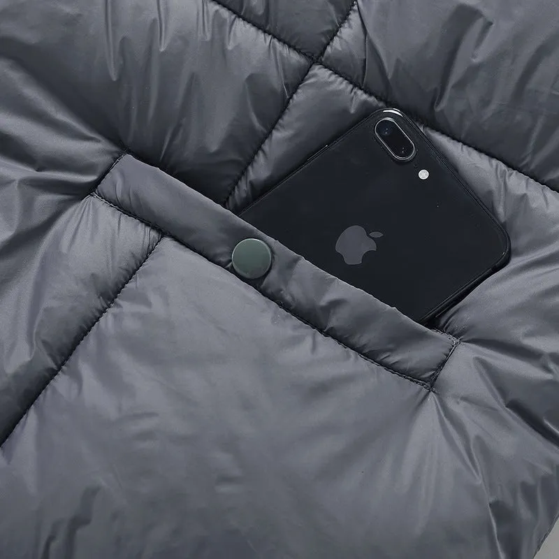 Two-in-One Grey Heated Blanket