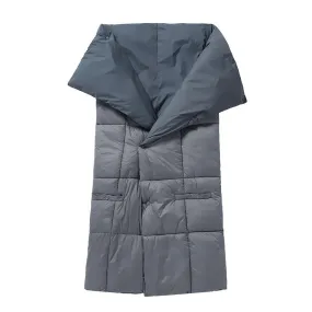 Two-in-One Grey Heated Blanket