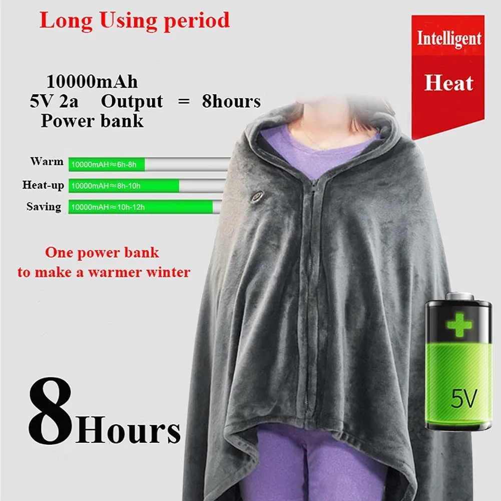 Unisex Heated Shawl Blanket