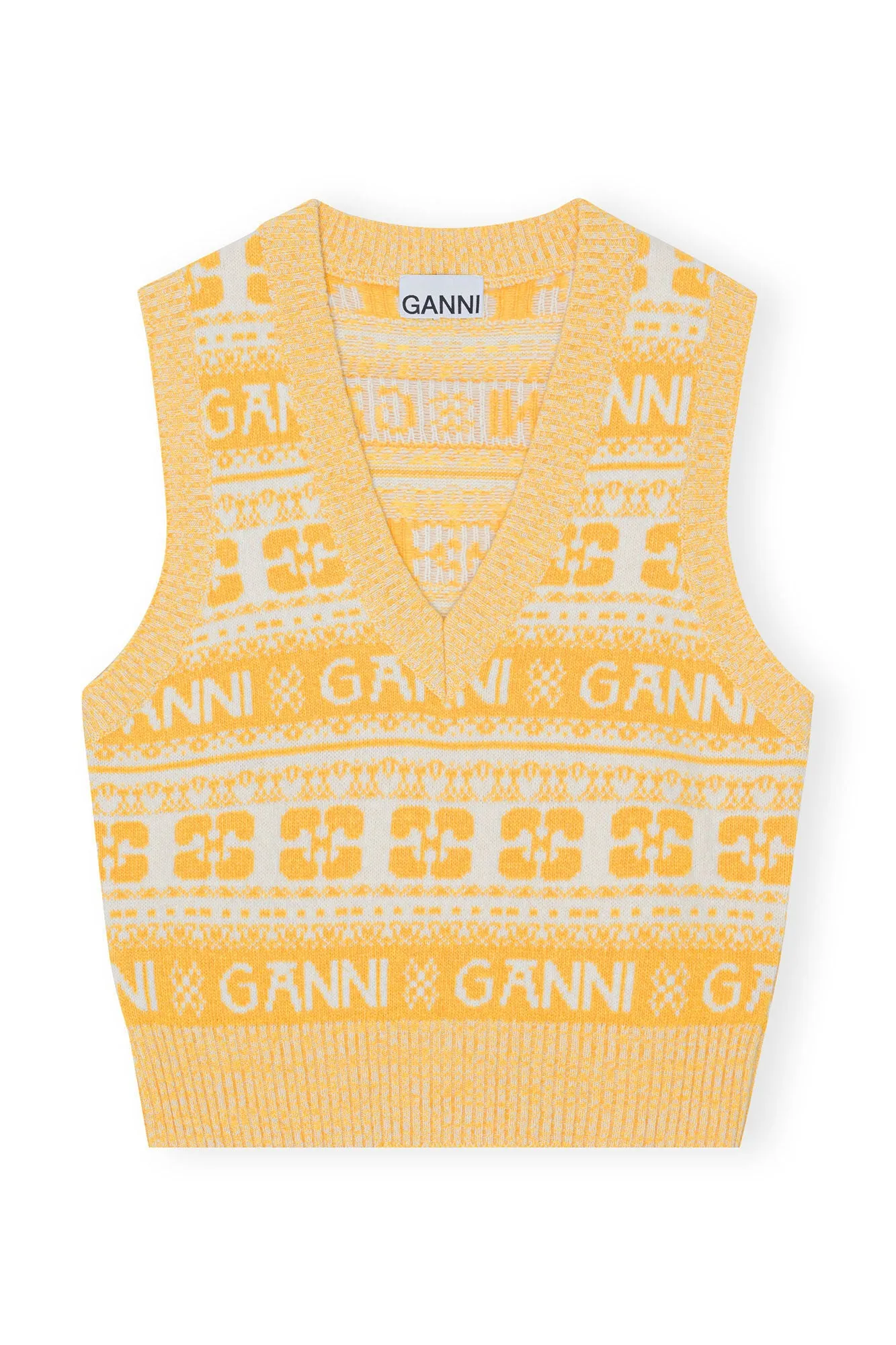 YELLOW WOOL MIX VEST Ganni