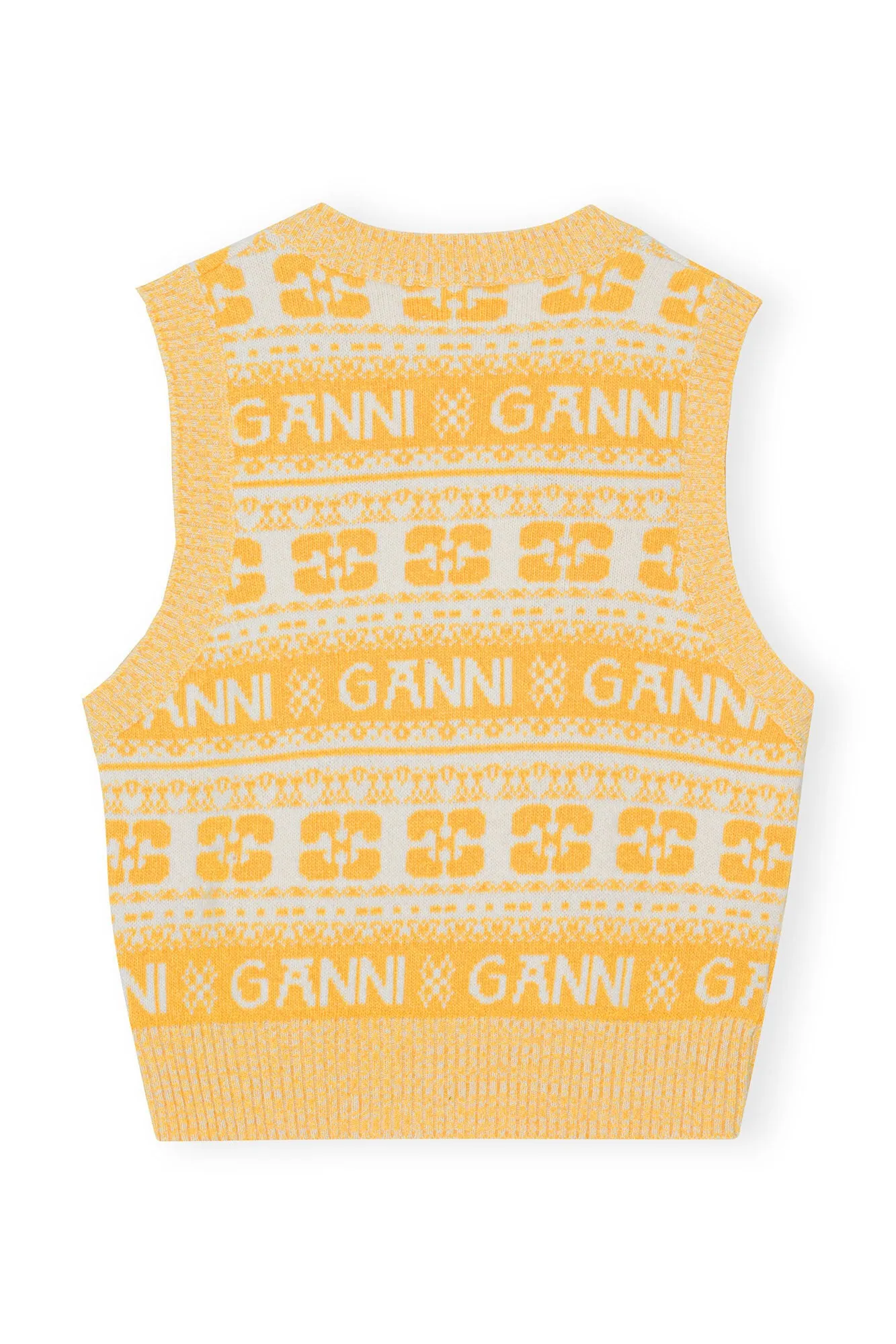 YELLOW WOOL MIX VEST Ganni